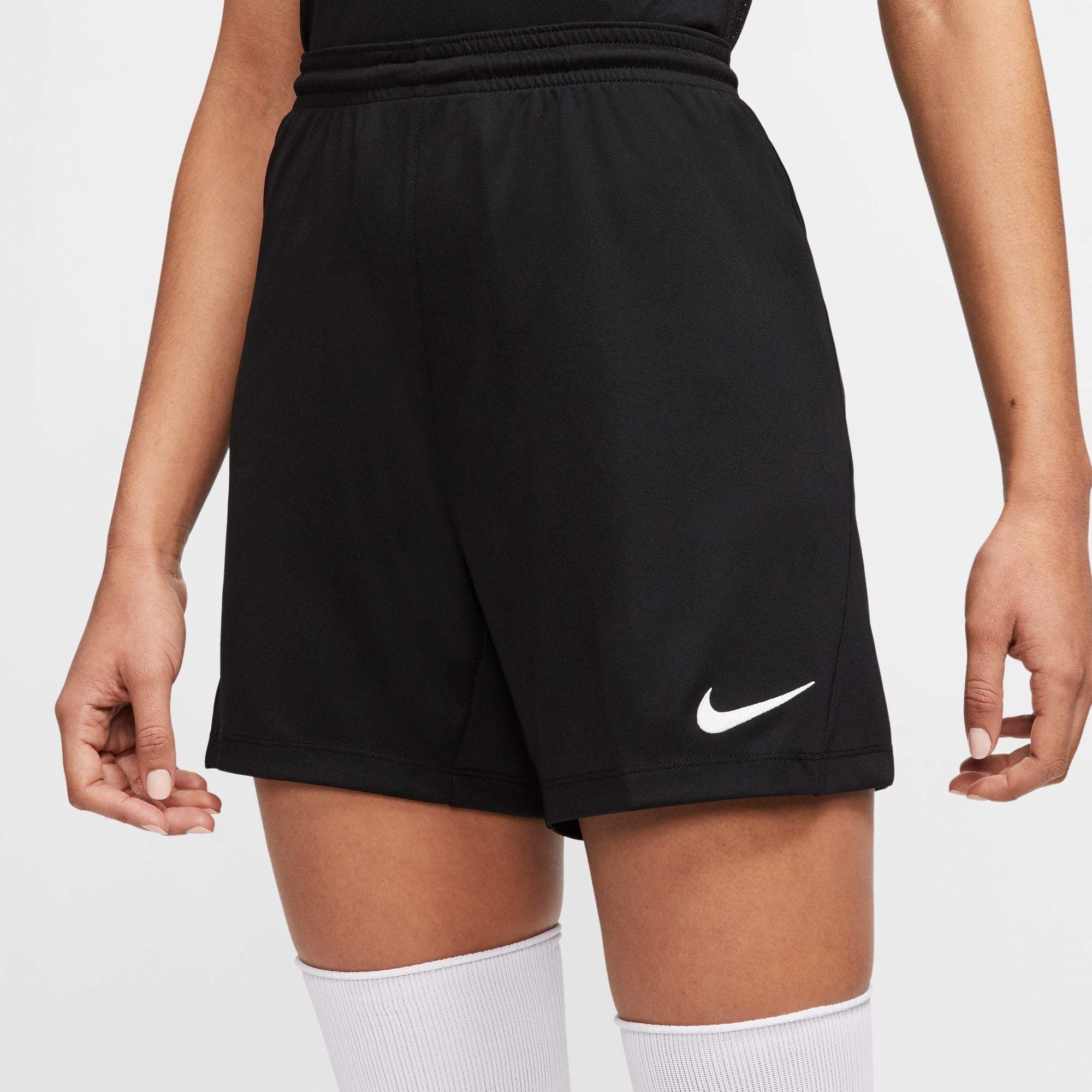 Nike Dri FIT Park III Knit Short Womens in Black/White