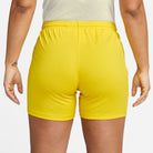 back of Nike Dri FIT Park III Knit Short Womens in Tour Yellow/University Gold