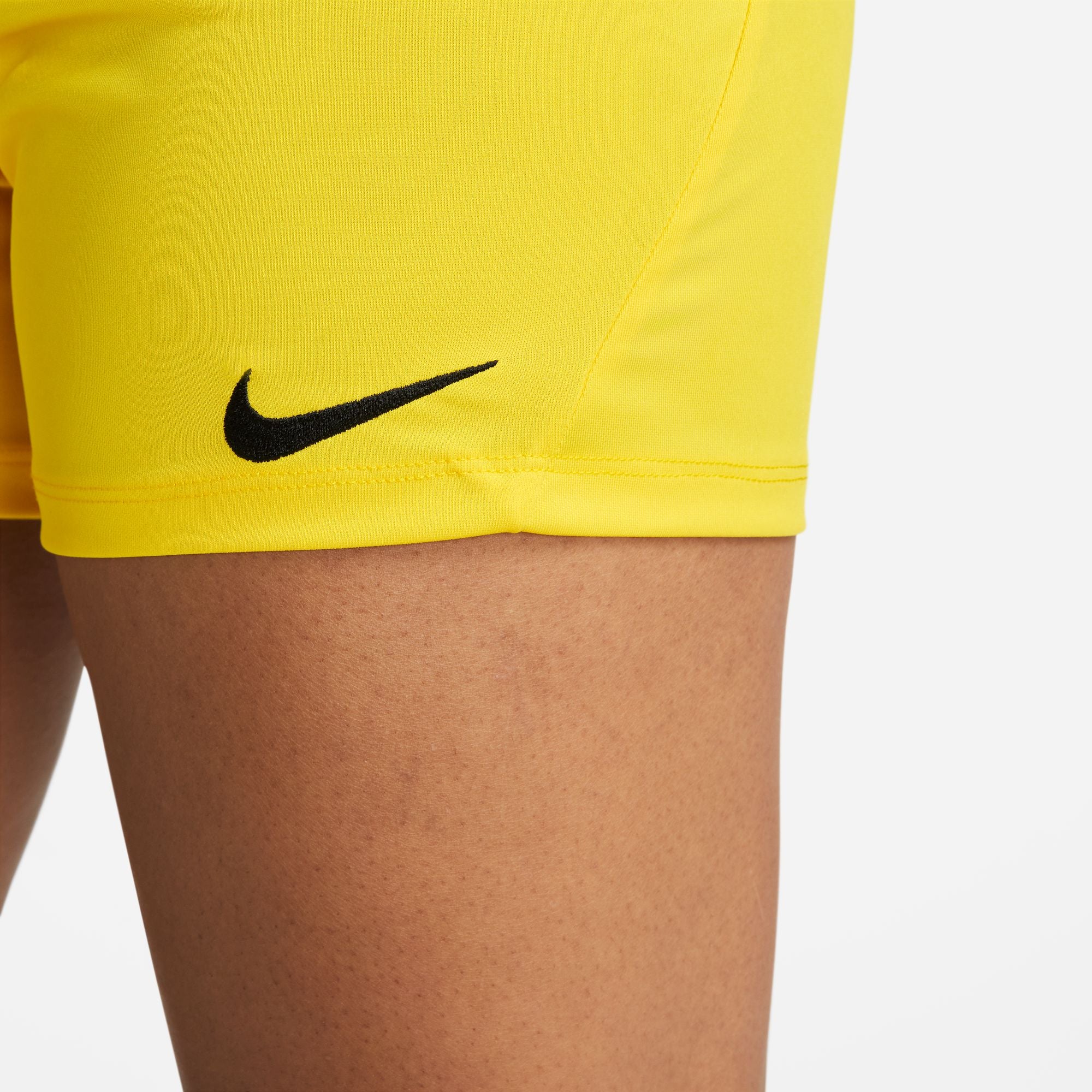 Nike Dri FIT Park III Knit Short Womens in Tour Yellow/University Gold