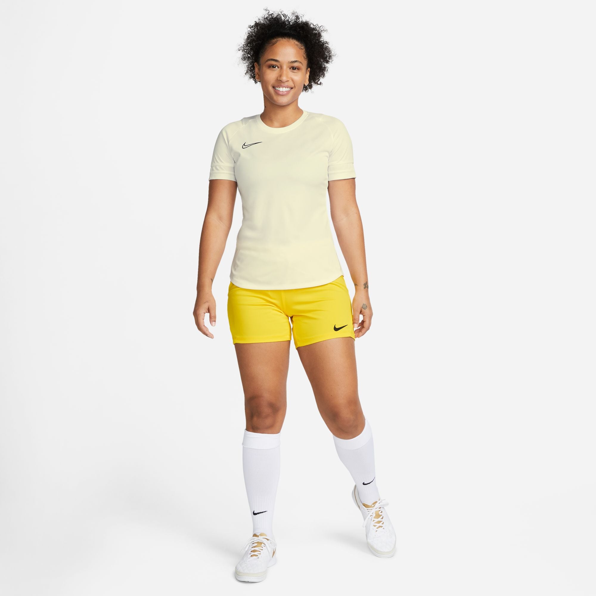 Nike Dri FIT Park III Knit Short Womens in Tour Yellow/University Gold