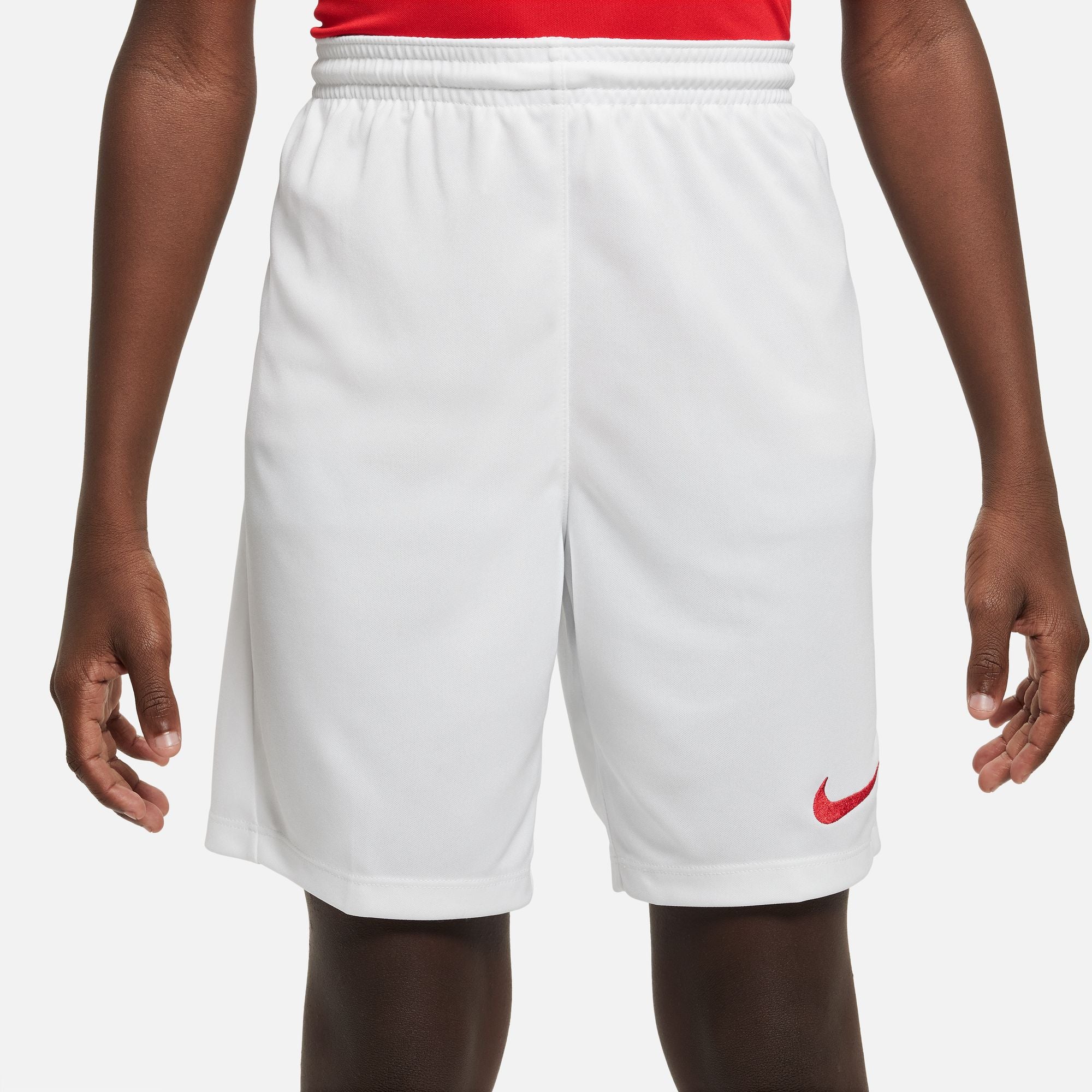 Nike Dri FIT Park III Short in White/University Red