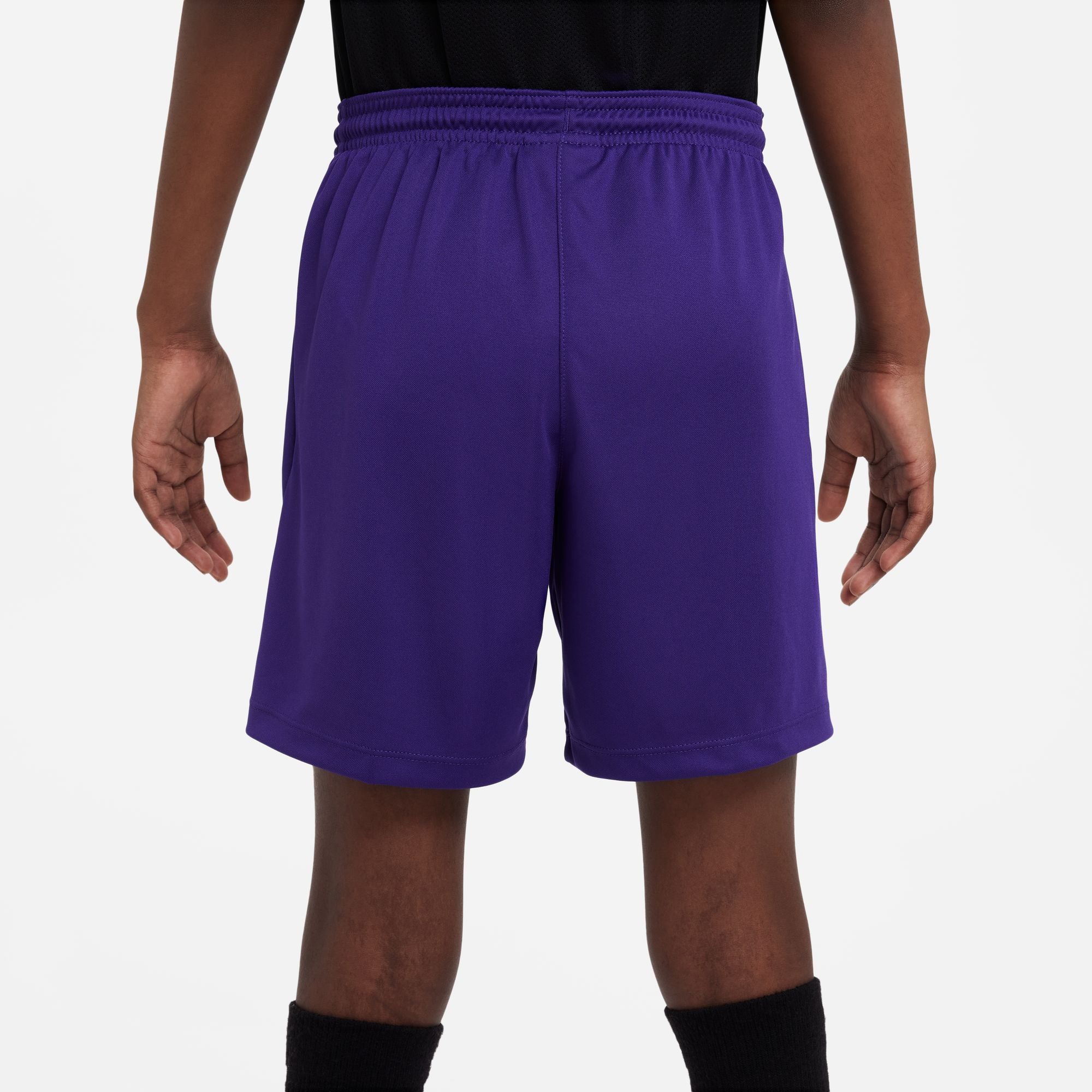 Back of Nike Dri FIT Park III Short in Court Purple/White