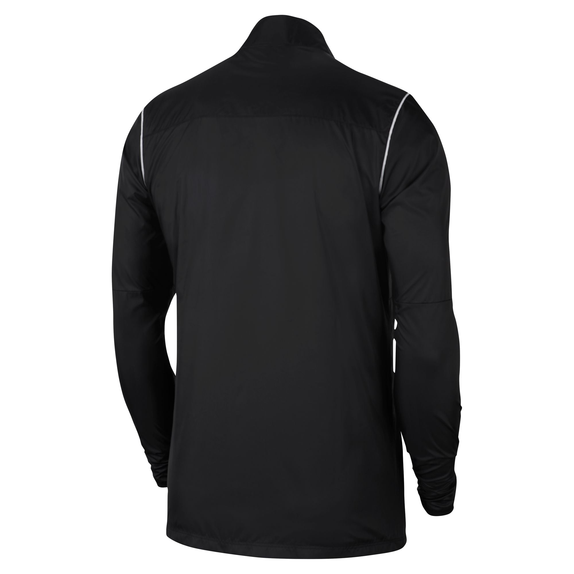 Back of Nike Park 20 Repel Rain Jacket in Black/White