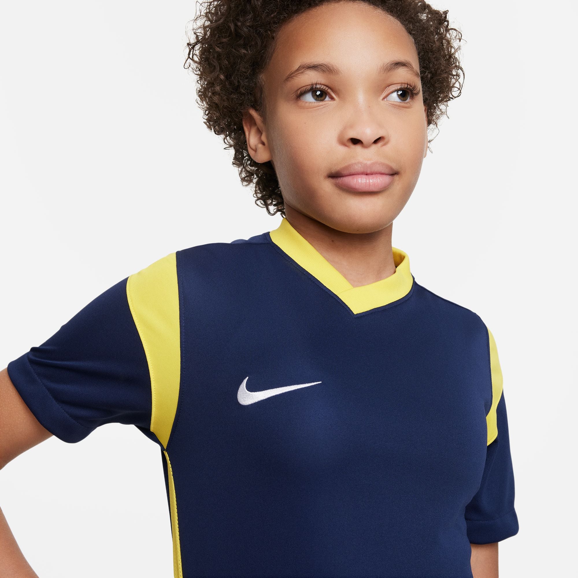 Nike Park Derby III Shirt Short Sleeve in Midnight Navy/Tour Yellow