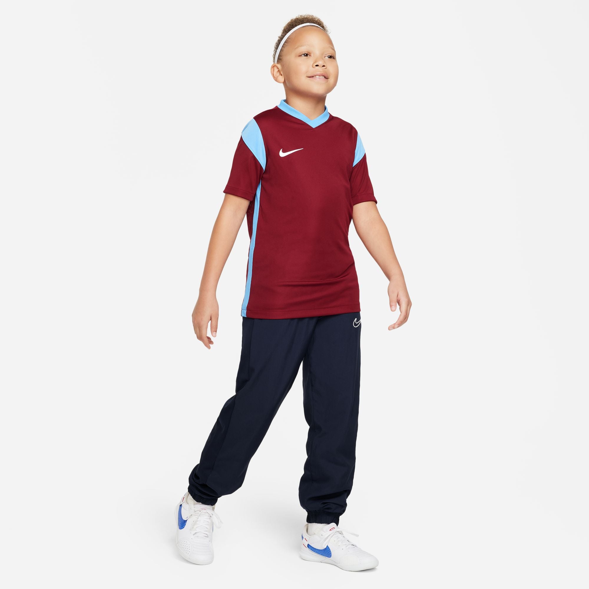 Nike Park Derby III Shirt Short Sleeve in Team Red/University Blue with obsidian nike tracksuit bottoms and white nike trainers