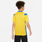 back of Nike Park Derby III Shirt Short Sleeve in Tour Yellow/Royal Blue