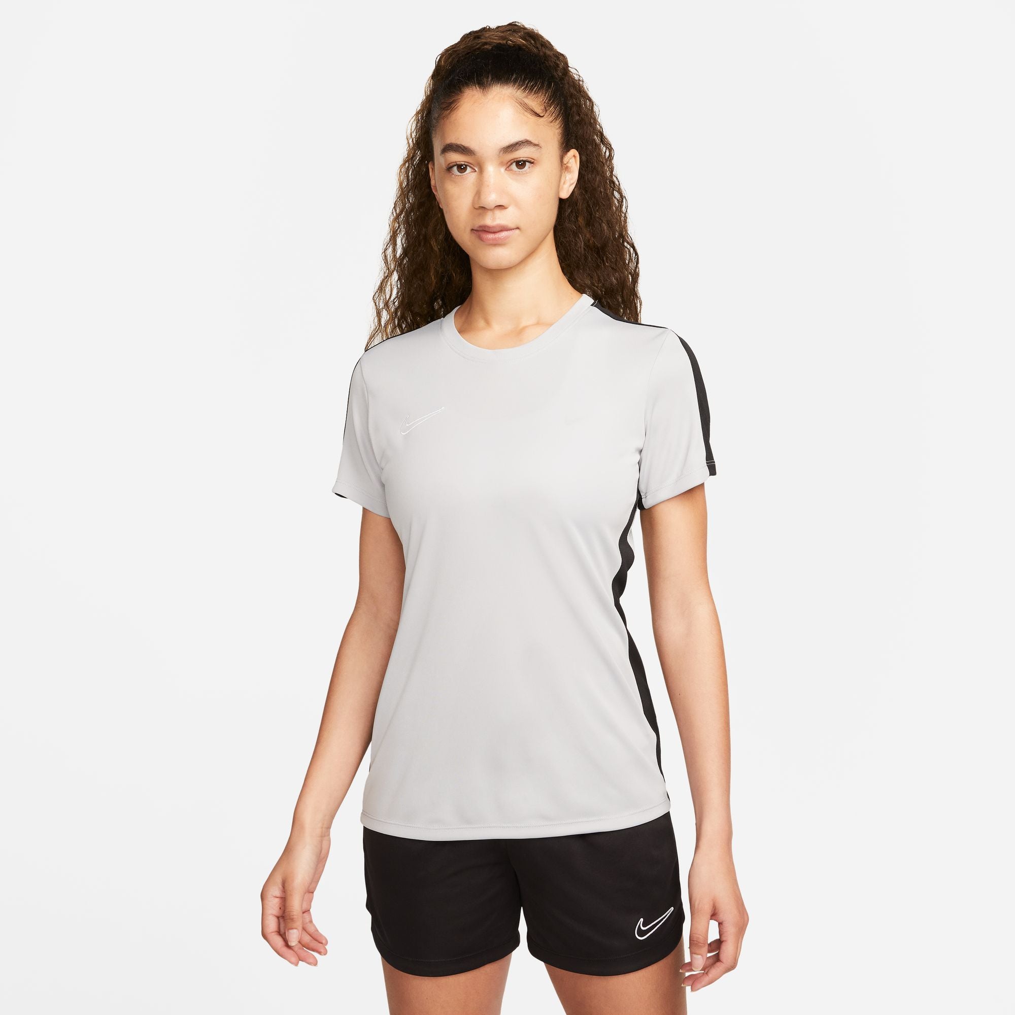 Nike Dri FIT Academy 23 Womens Short Sleeve Shirt in Wolf Grey/Black