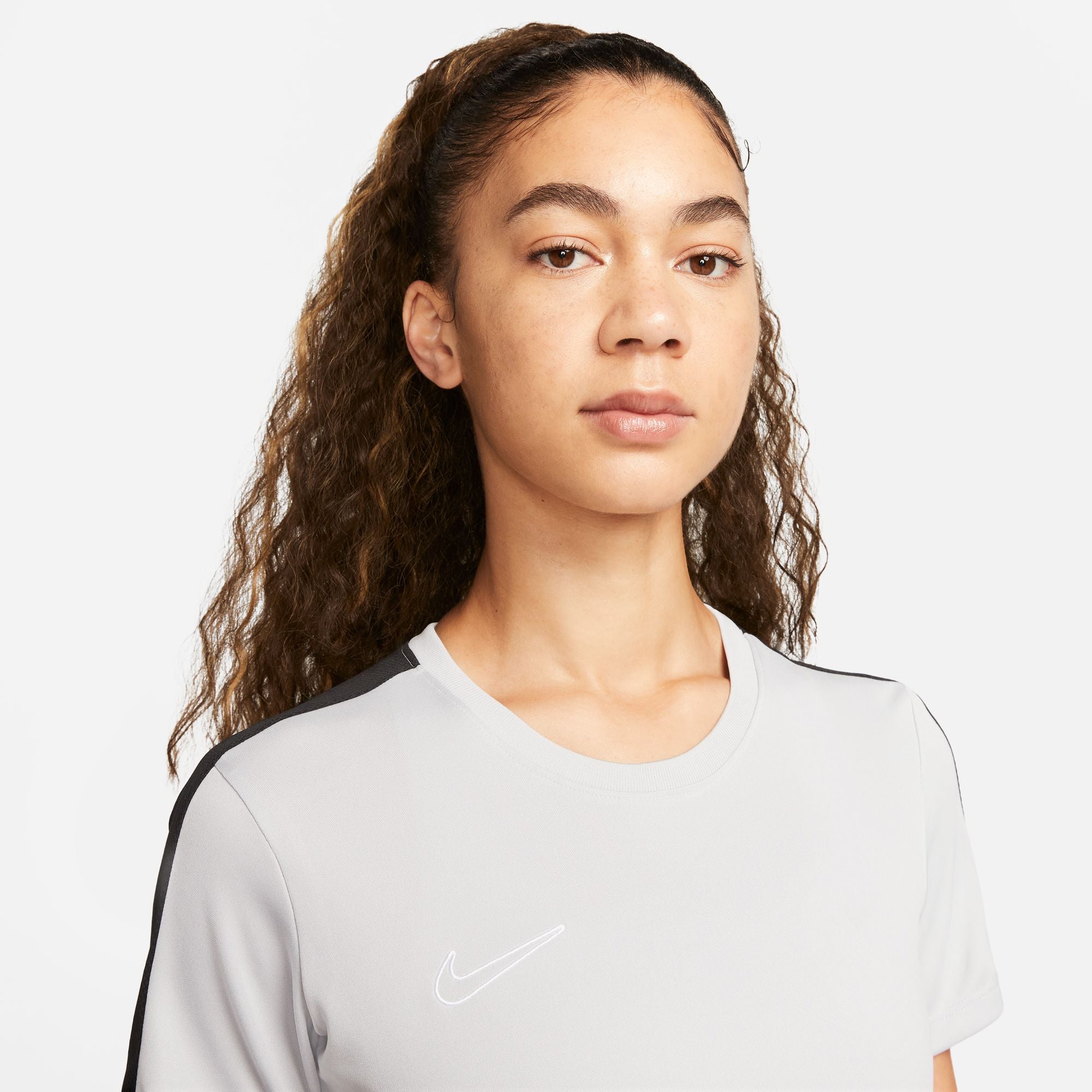 Nike Dri FIT Academy 23 Womens Short Sleeve Shirt in Wolf Grey/Black