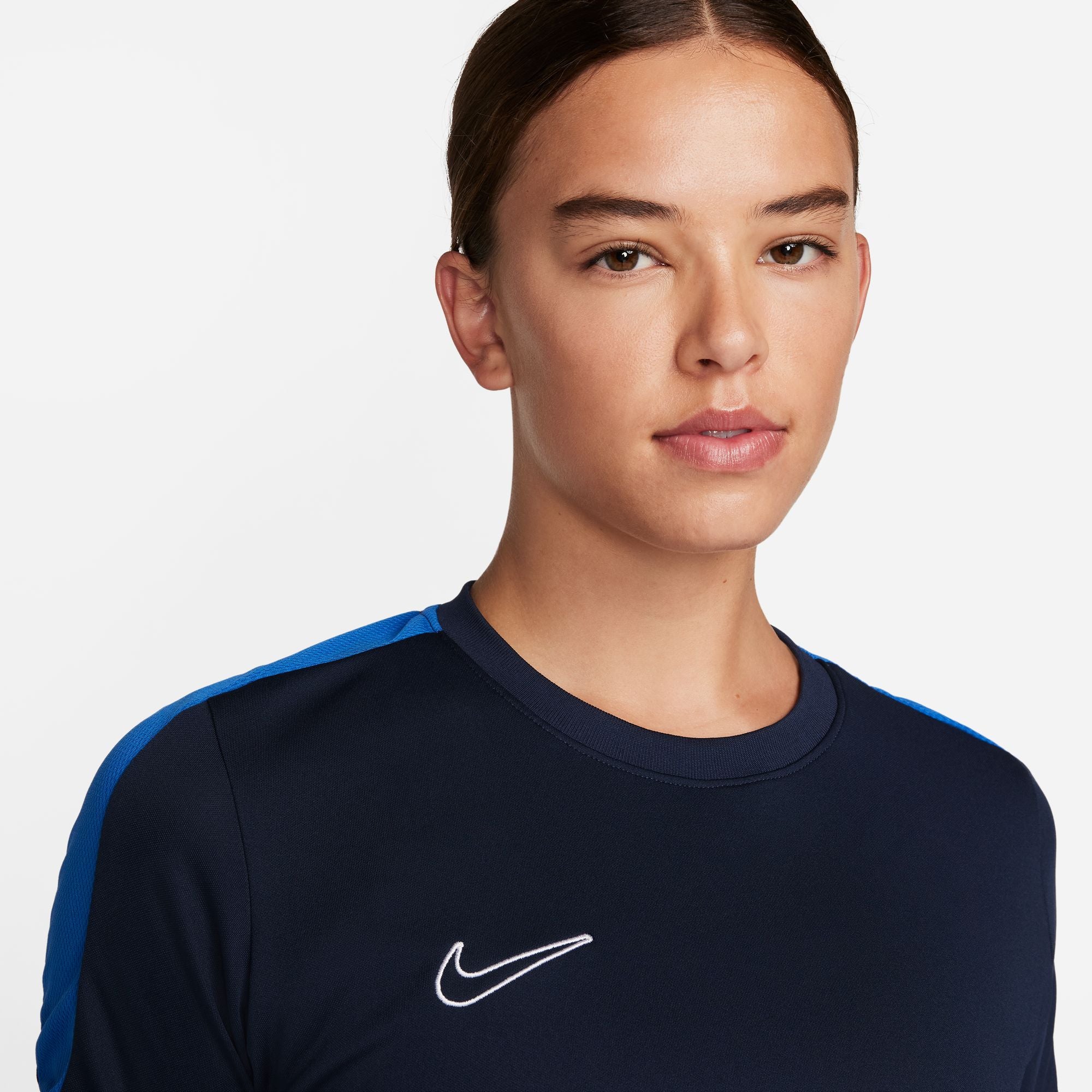 Nike Dri FIT Academy 23 Womens Short Sleeve Shirt in Obsidian/Royal Blue