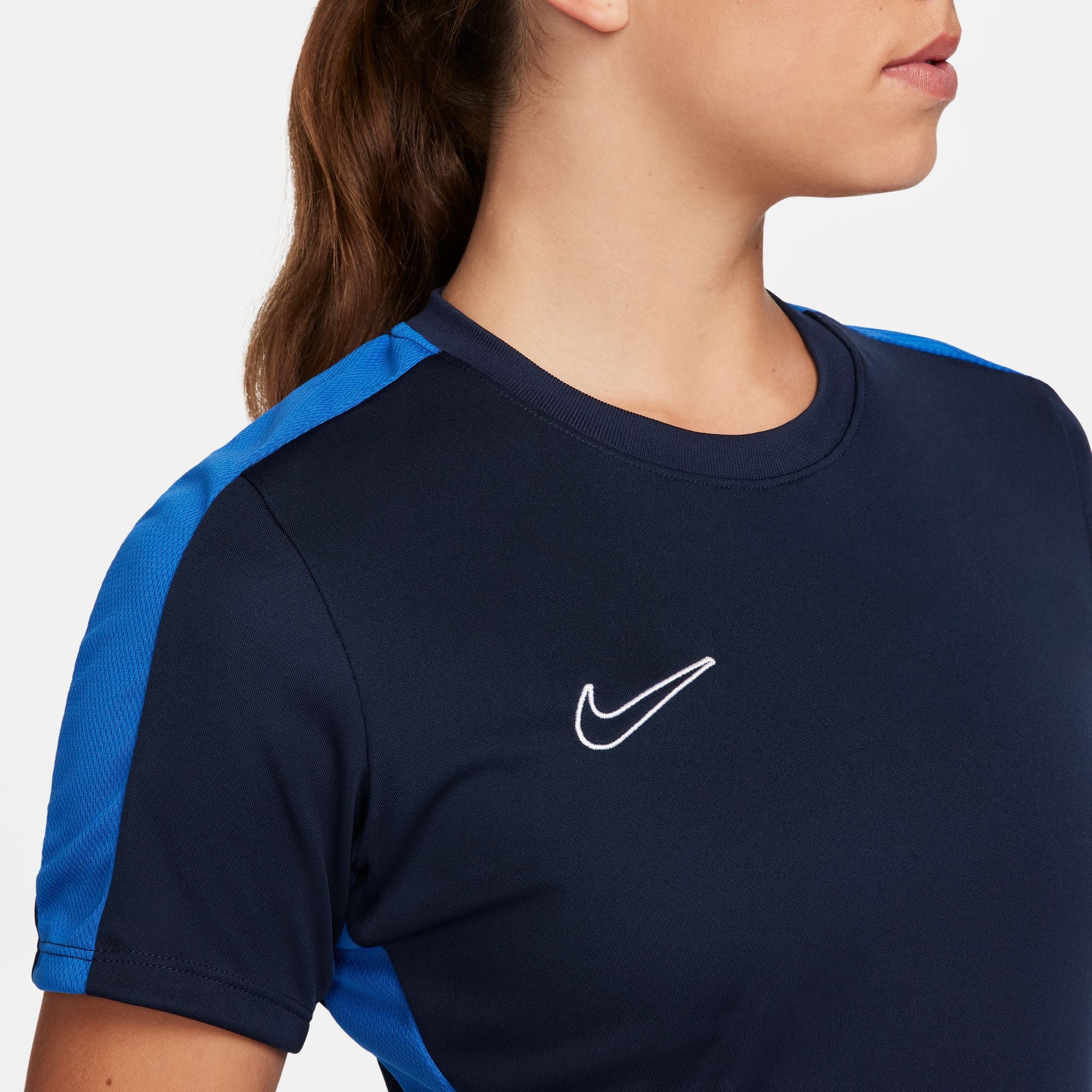 Nike Dri FIT Academy 23 Womens Short Sleeve Shirt in Obsidian/Royal Blue