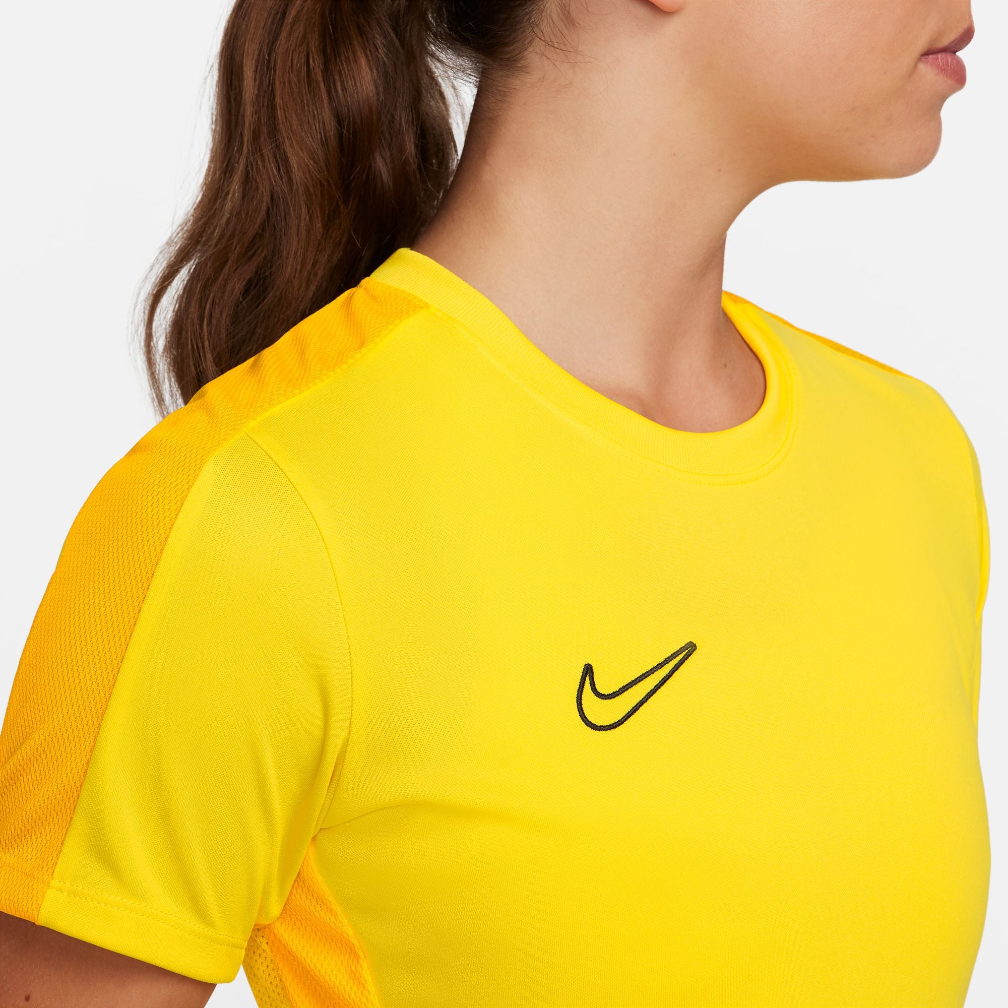 Nike Dri FIT Academy 23 Womens Short Sleeve Shirt in Tour Yellow/University Gold