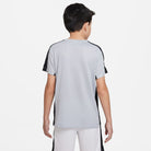 Back of Nike Dri FIT Academy 23 Short Sleeve Shirt in Wolf Grey/Black