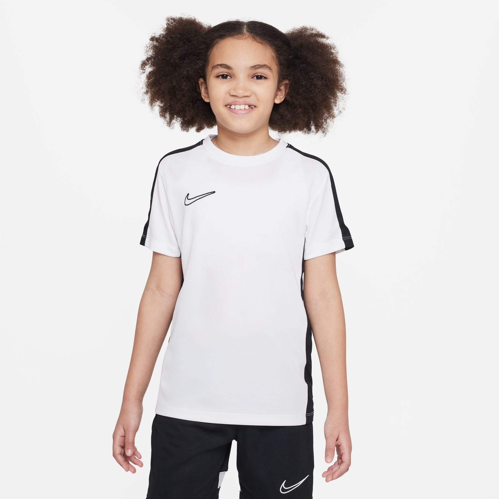 Nike Dri FIT Academy 23 Short Sleeve white and black Shirt with black nike tracksuit bottoms