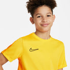 Nike Dri FIT Academy 23 Short Sleeve Tour Yellow Shirt with nike university gold