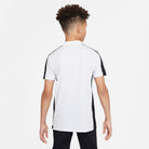 back of Nike Dri FIT Academy 23 Short Sleeve Polo in White/Black