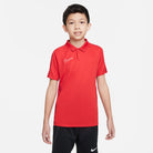 Nike Dri FIT Academy 23 Short Sleeve Polo in University Red/Gym Red