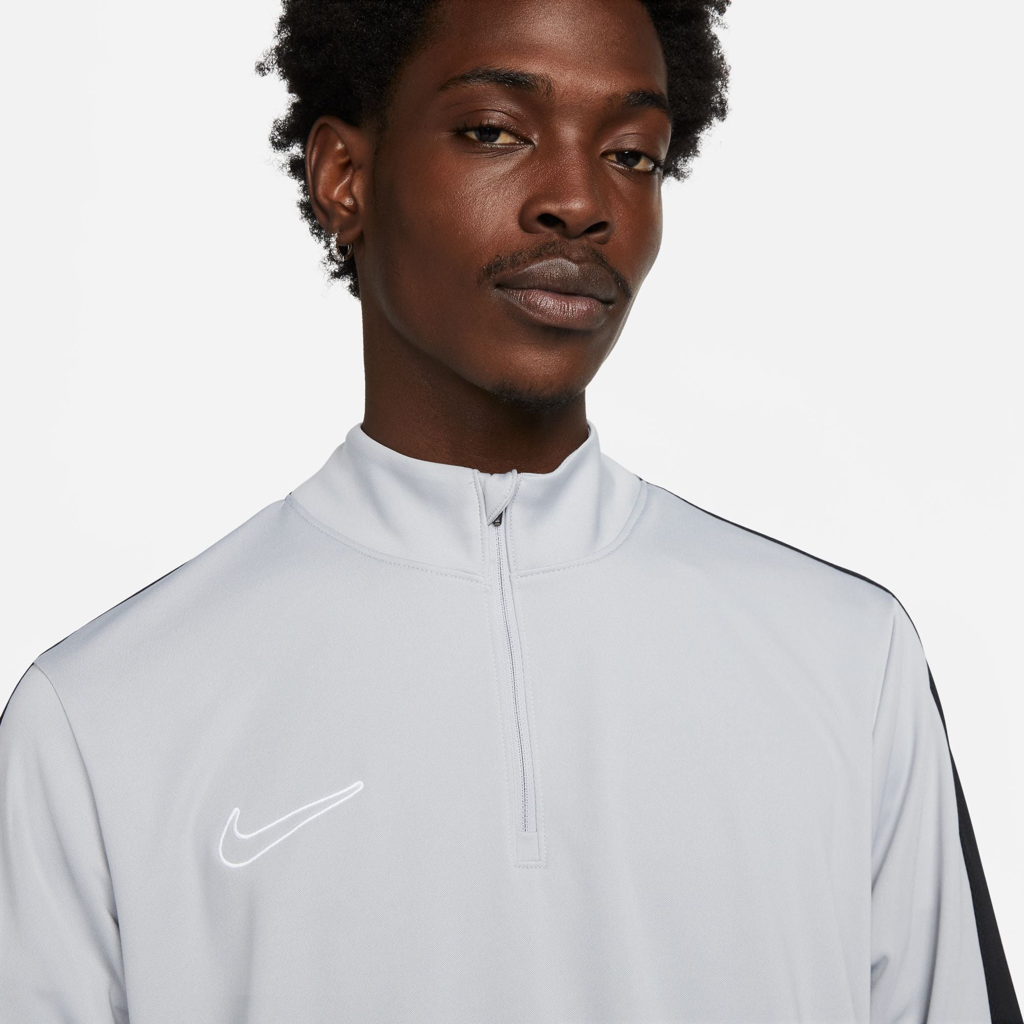 Nike Dri FIT Academy 23 1/4 Zip Drill Top in Wolf Grey/Black