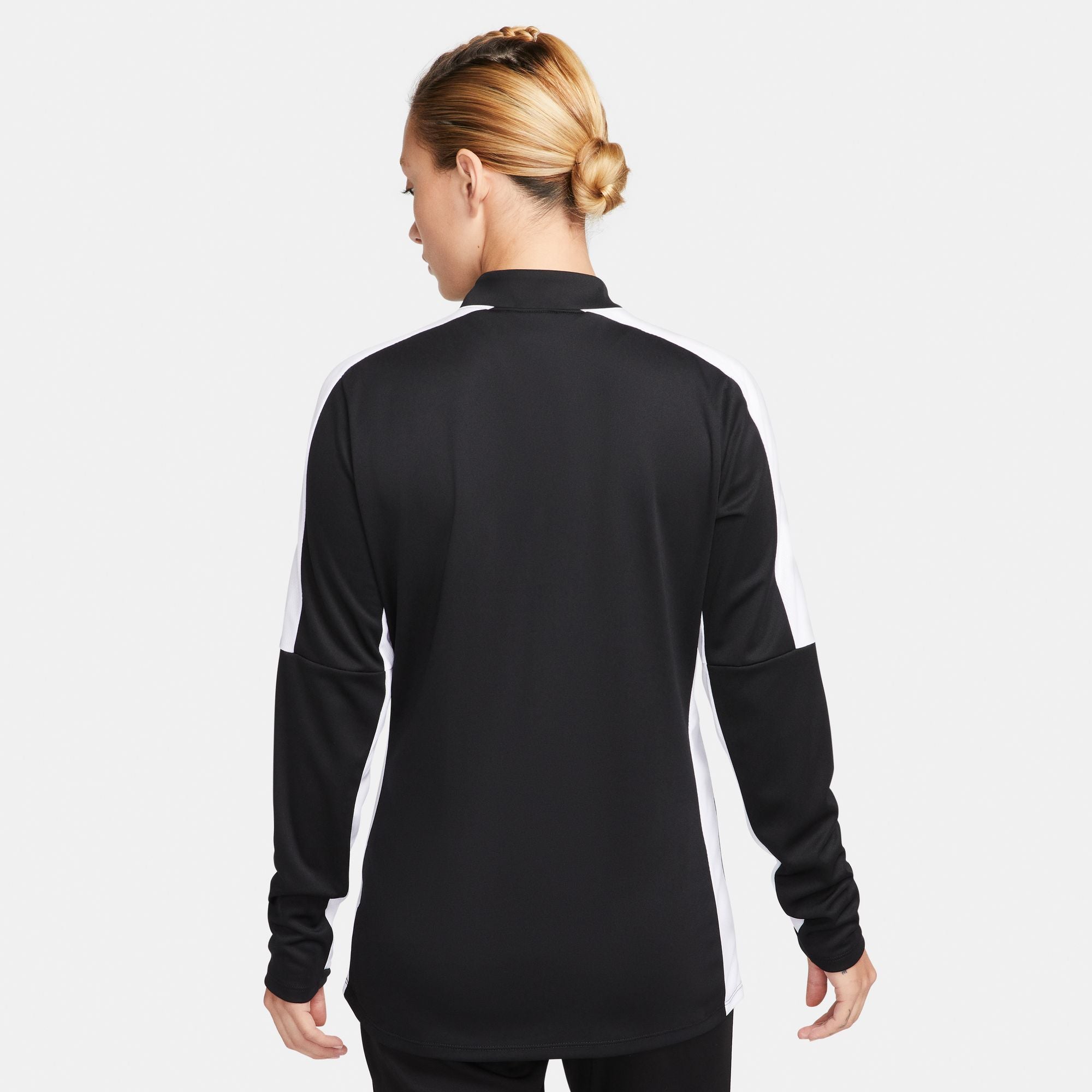 back of Nike Dri FIT Academy 23 1/4 Zip Women's Drill Top in black