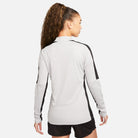 Back of Nike Dri FIT Academy 23 1/4 Zip Women's Drill Top in Wolf Grey/Black