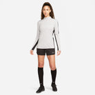 Nike Dri FIT Academy 23 1/4 Zip Women's Drill Top in Wolf Grey/Black with black nike shorts and black nike socks and black nike trainers