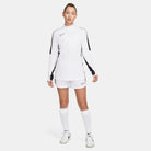 Nike Dri FIT Academy 23 1/4 Zip Women's Drill Top in White/Black with white nike shorts and white nike socks and white nike trainers