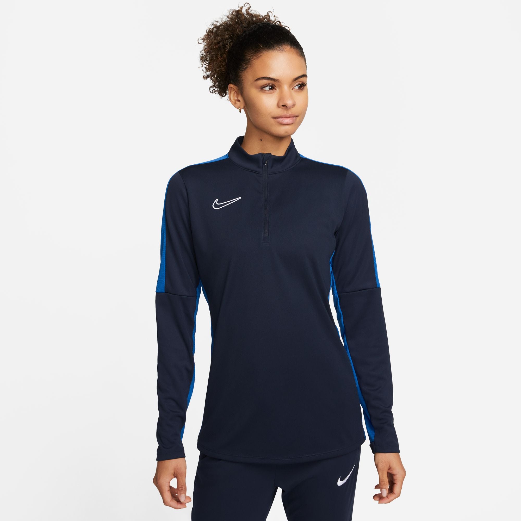 Nike Dri FIT Academy 23 1/4 Zip Women's Drill Top in dark blue obsidian