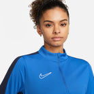 Nike Dri FIT Academy 23 1/4 Zip Women's Drill Top in Royal Blue