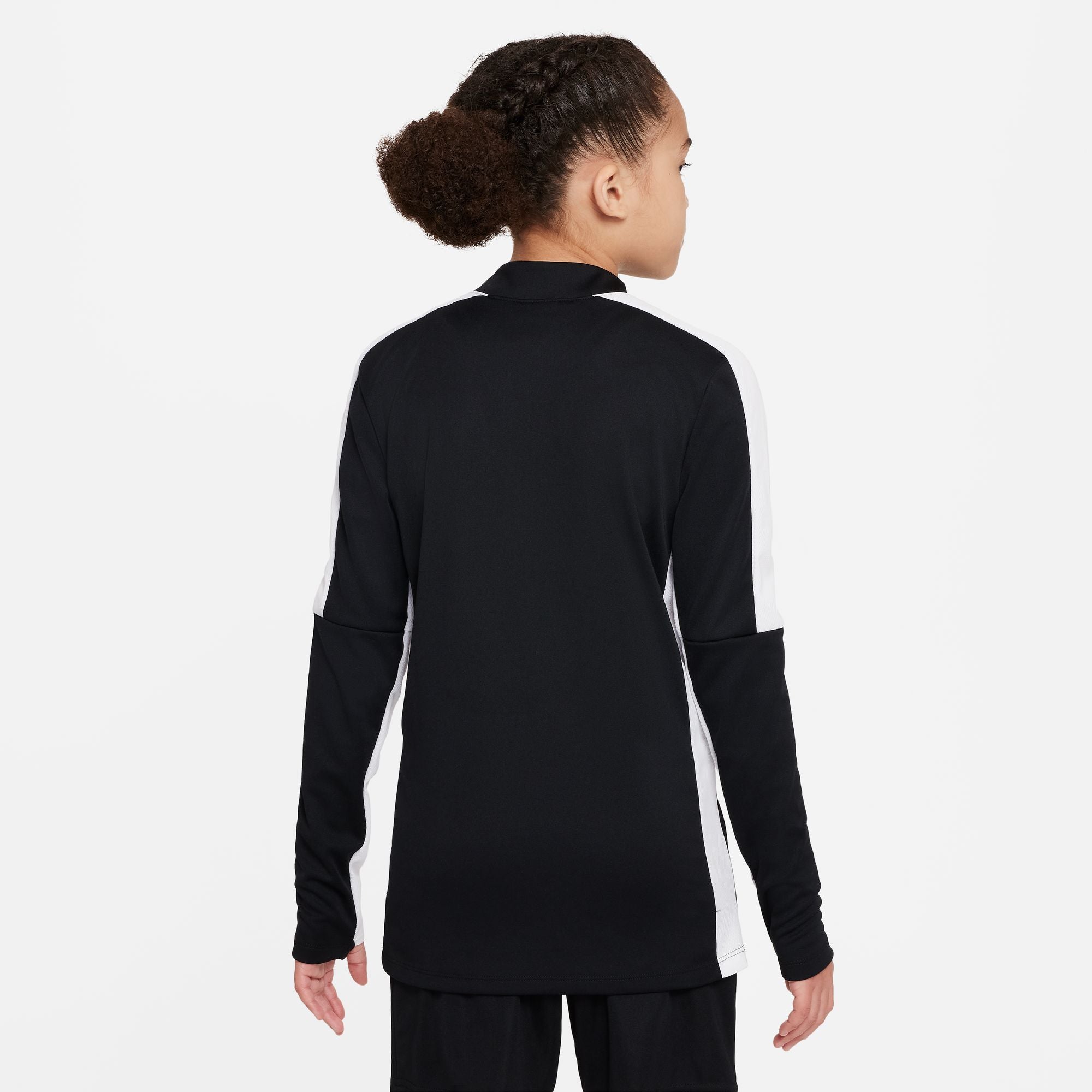 Back of Nike Dri FIT Academy 23 1/4 Zip Black Drill Top