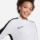 Nike Dri FIT Academy 23 1/4 Zip White and Black Drill Top