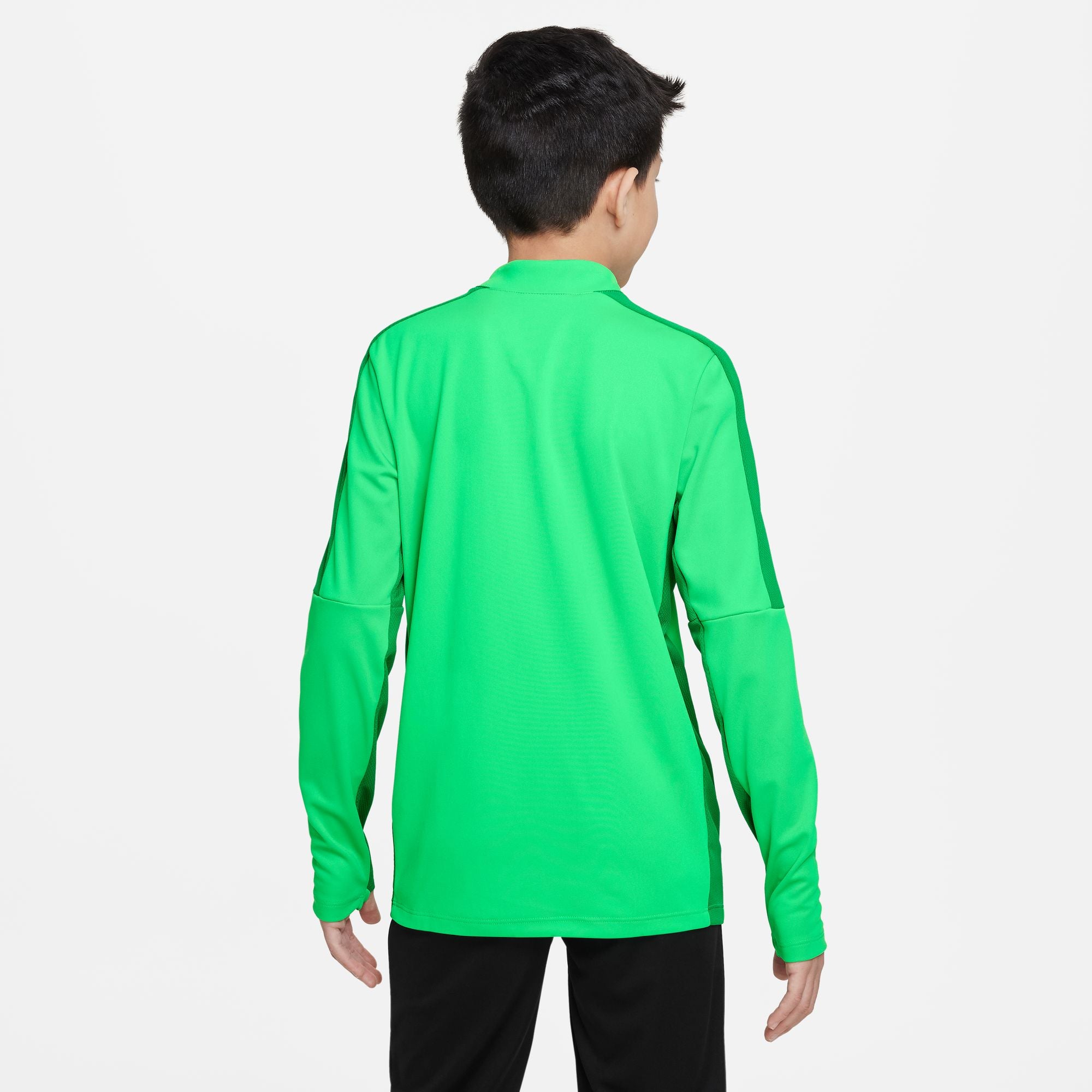 Back of Nike Dri FIT Academy 23 1/4 Zip Green Spark/Lucky Green Drill Top