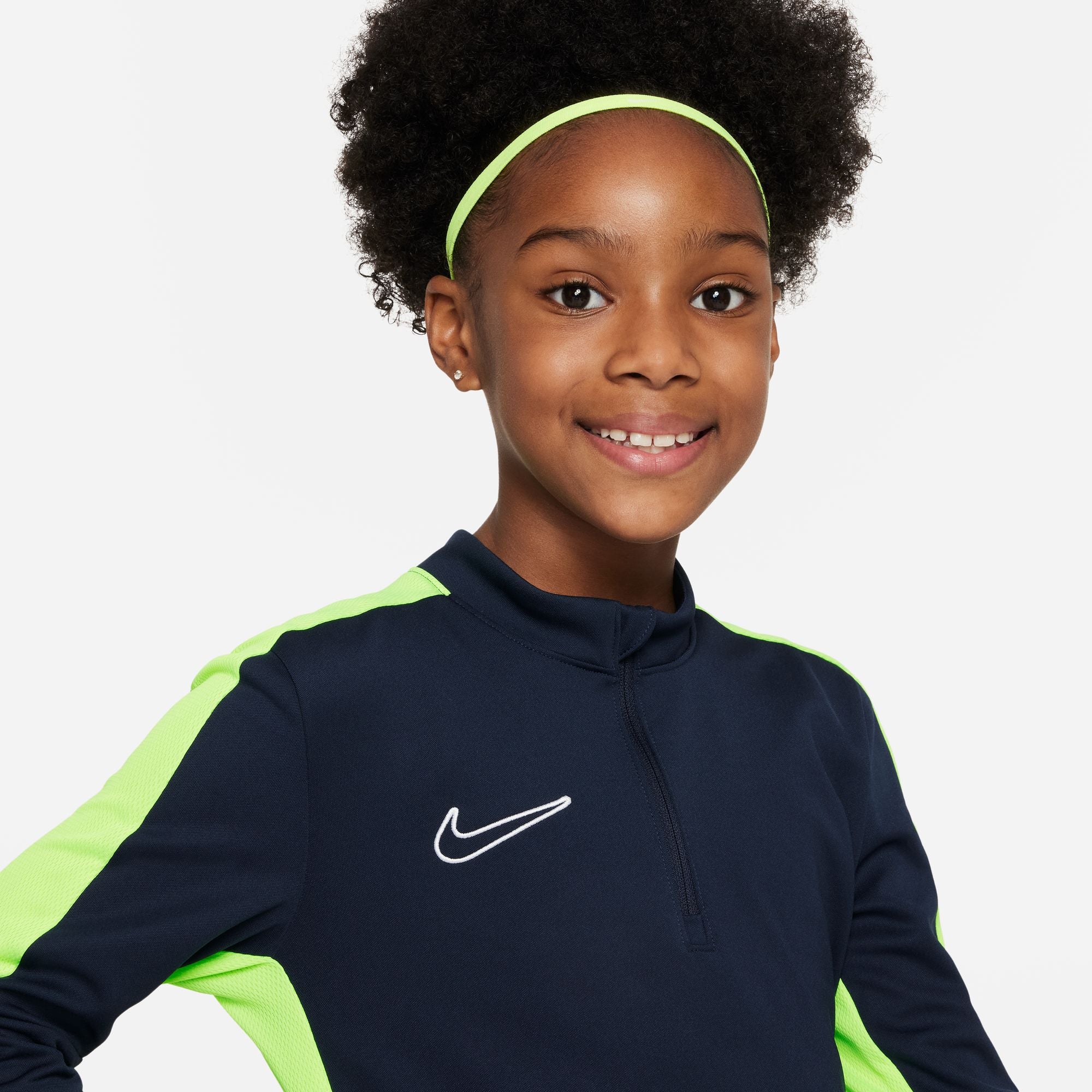 Nike Dri FIT Academy 23 1/4 Zip Obsidian and Volt Drill Top