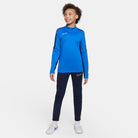 Nike Dri-FIT Academy 23 1/4 Zip Royal Blue Drill Top with dark blue obsidian nike tracksuit bottoms and white nike trainers