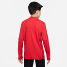 Back of Nike Dri FIT Academy 23 1/4 Zip University Red Drill Top