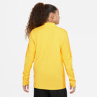 Back of Nike Dri FIT Academy 23 1/4 Zip Tour Yellow/University Gold Drill Top