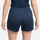 back of Nike Dri FIT Academy 23 Women's Knit Shorts in obsidian dark blue