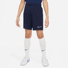 Nike Dri FIT Academy 23 Knit Shorts in dark blue nike obsidian with nike white socks and nike white trainers