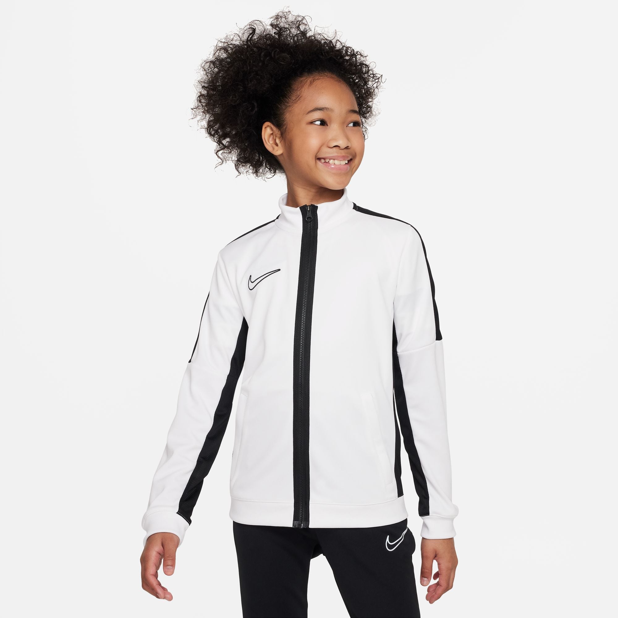 Nike Dri FIT Academy 23 Knit Track Jacket in White/Black