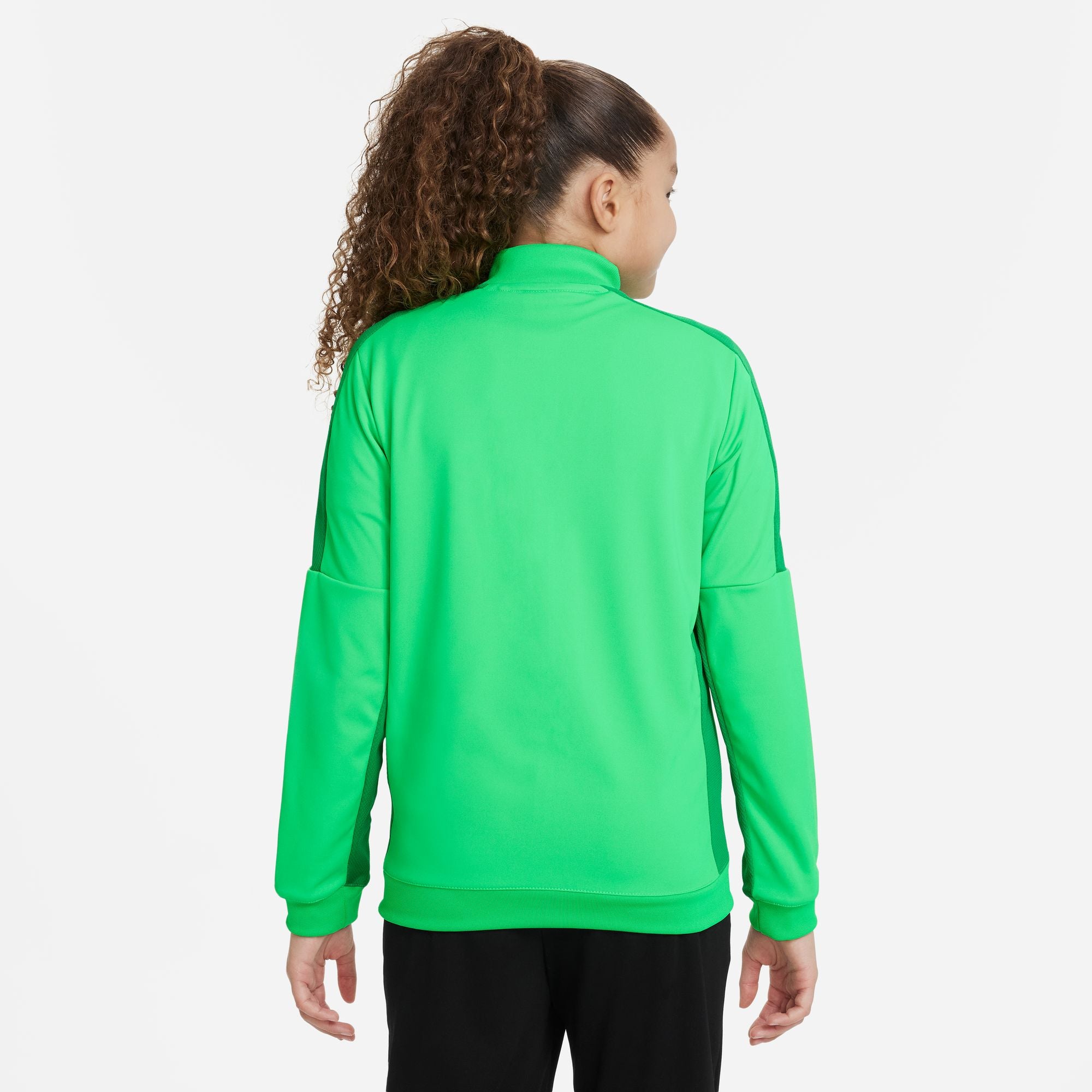 Back of Nike Dri FIT Academy 23 Knit Track Jacket in Lucky Green/Green Spark