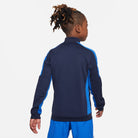 Back of Nike Dri FIT Academy 23 Knit Track Jacket in Obsidian/Royal Blue