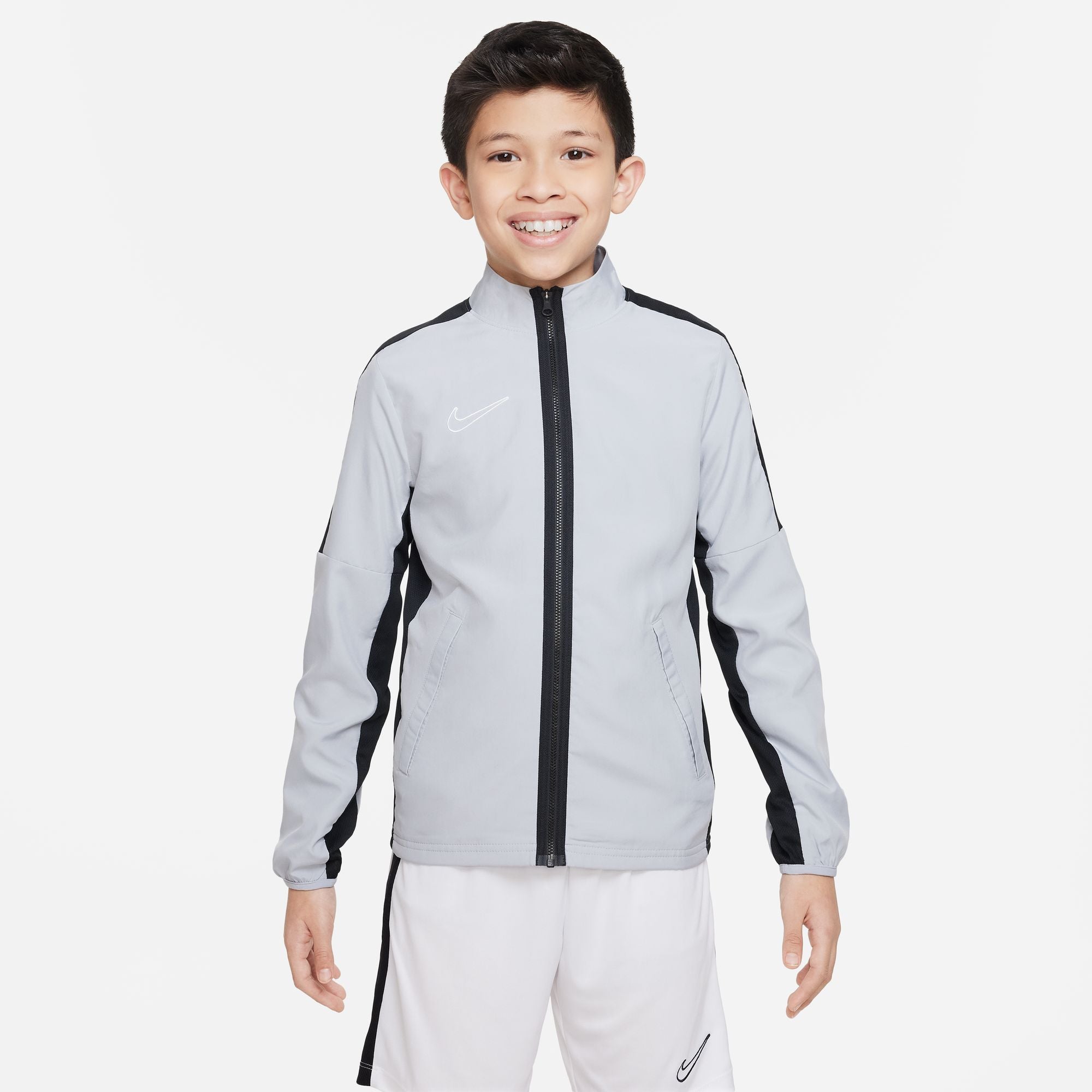 Nike Dri FIT Academy 23 Woven Track Jacket in Wolf Grey/Black