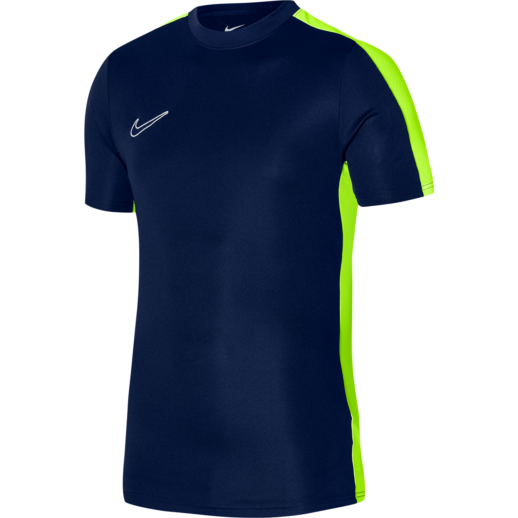 Nike Dri FIT Short Sleeve Shirt in Obsidian/Volt/White