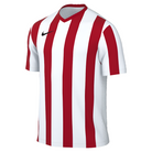 Nike Dri-Fit Striped Division V Short Sleeve Jersey in white/university red