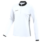 Nike Women's Dri-Fit Academy 25 Drill Top in white/black