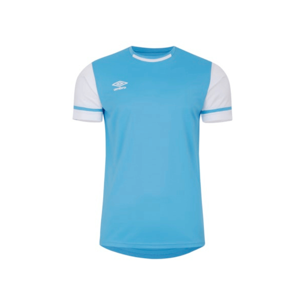 Umbro Cavelle Short Sleeve Jersey in sky blue and Brilliant white