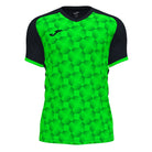 Joma Supernova III Short Sleeve Shirt in Black/Fluor Green