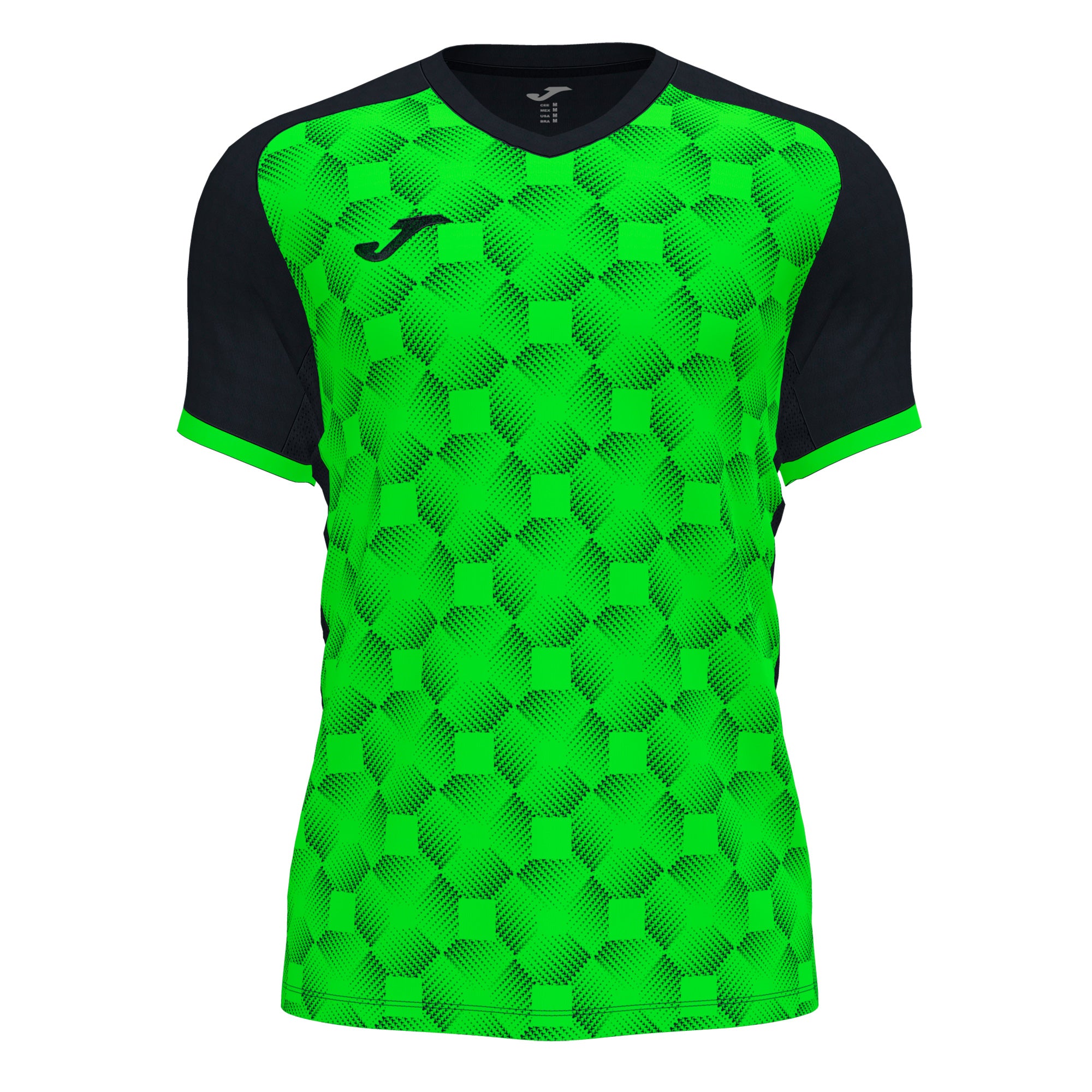 Joma Supernova III Short Sleeve Shirt in Black/Fluor Green