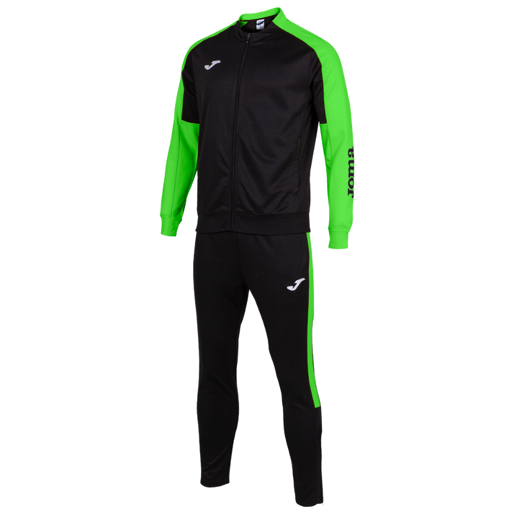 Joma Eco Championship Tracksuit in Black/Fluor Green