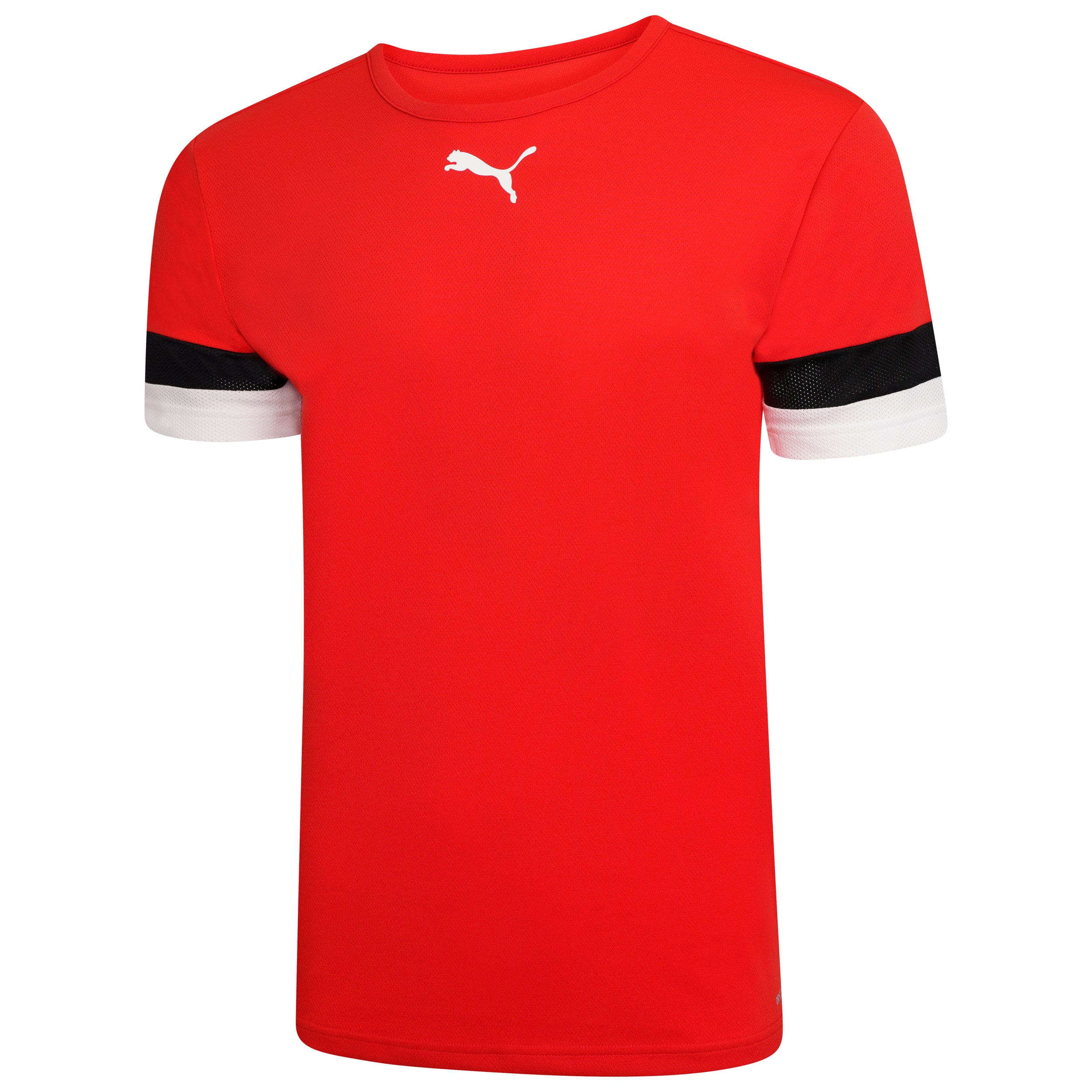 Puma Team Rise Short Sleeve Shirt in Red-Black-White