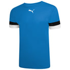 Puma Team Rise Short Sleeve Shirt in Electric Blue Lemonade-Black-White