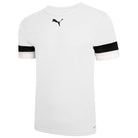 Puma Team Rise Short Sleeve Shirt in White-Black-White